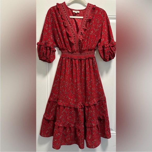 Womens red boho max studio dress - Picture 3 of 4